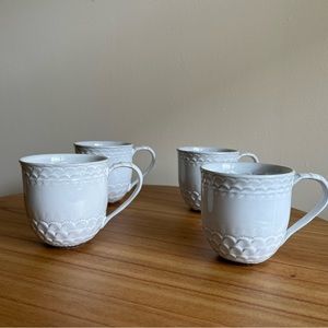 Beautiful white Anthropologie mugs